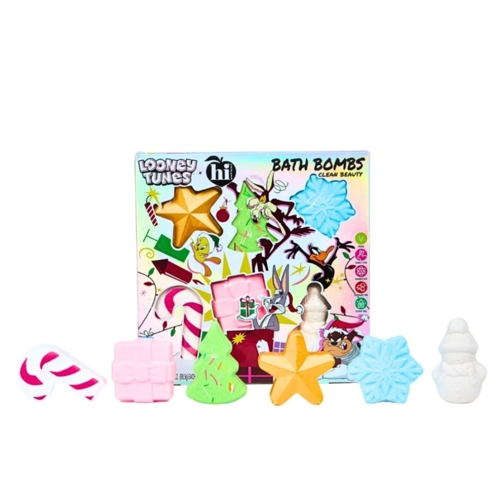 Hi Peach Layne Looney Tunes 6 Holiday Shape Bath Bombs Set, 3.1oz Each